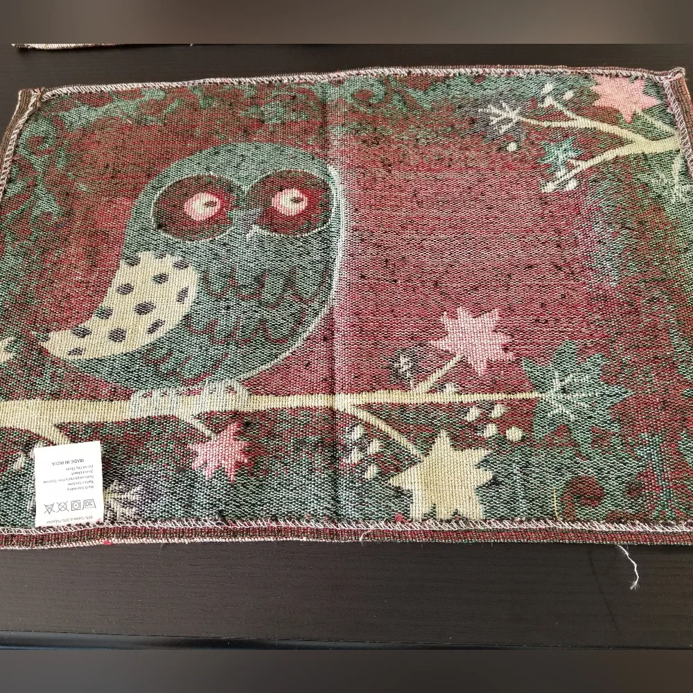 - New Handcrafted Fall Owl Tablemats, set of 2
